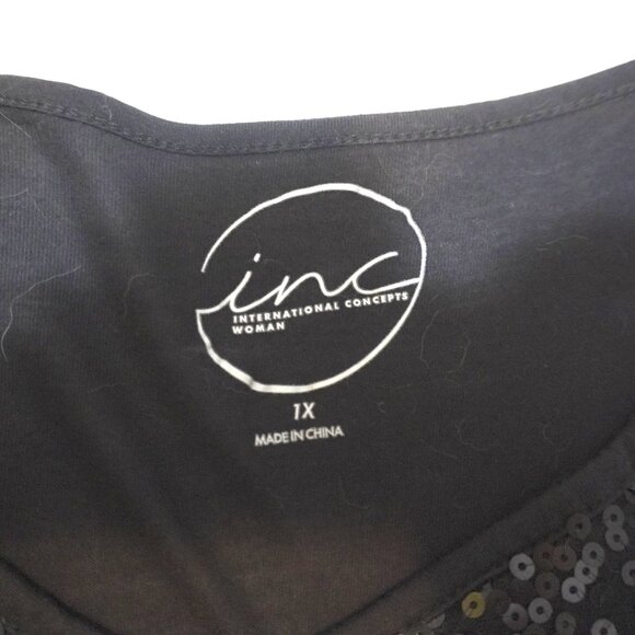 Womens INC Sequined Tank Top Sz 1X - Picture 2 of 3